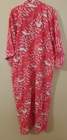 Japanese Hayashi Kimono white cranes on Pink - Picture 8 of 9